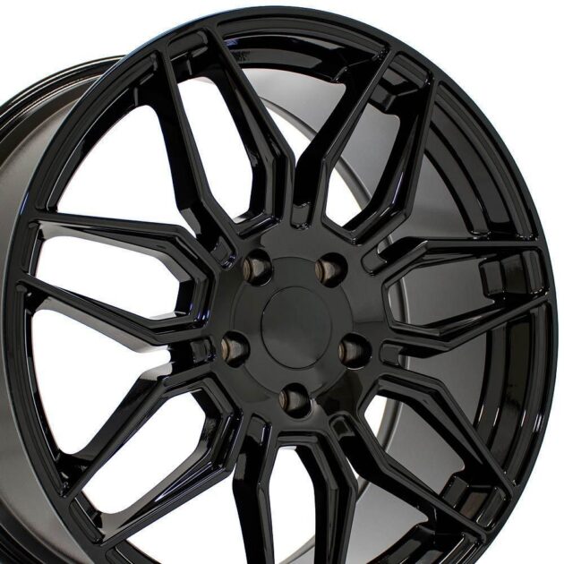 19" Replica Wheel CV03D Fits Chevrolet C8 Corvette 19x8.5 Gloss Black Wheel