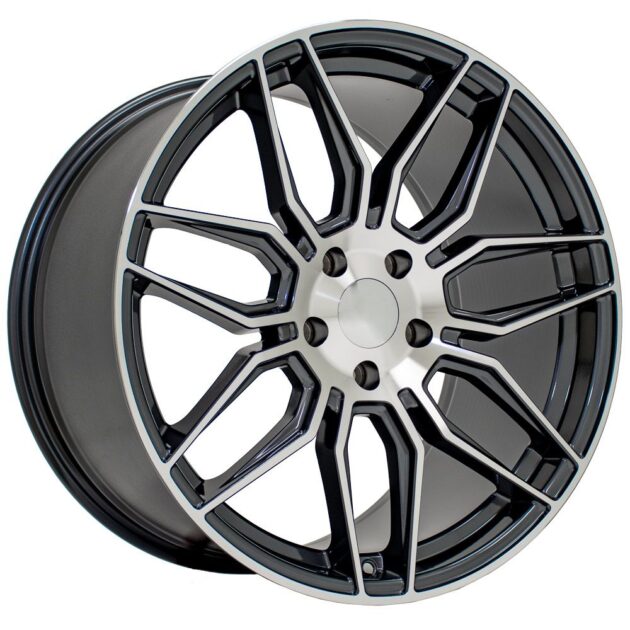 20" Replica Wheel CV03D Fits Chevrolet C8 Corvette 20x11 Gunmetal Machined Wheel