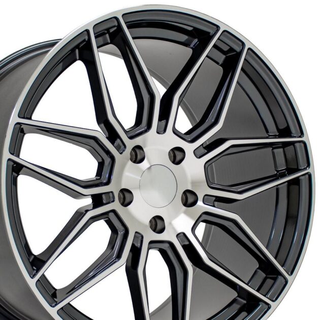 20" Replica Wheel CV03D Fits Chevrolet C8 Corvette 20x11 Gunmetal Machined Wheel