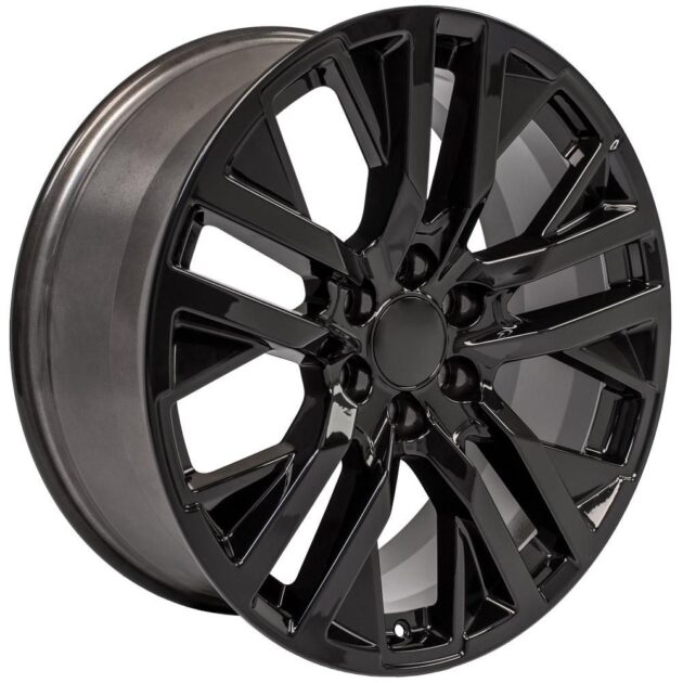 22" Replica Wheel CV38 Fits GMC Sierra Rim 22x9 Black Wheel