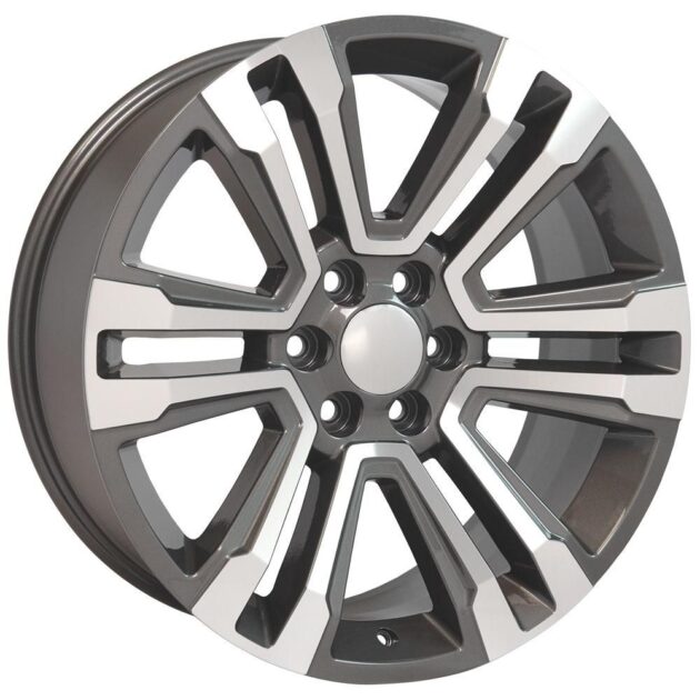 22" Replica Wheel CV44 Fits GMC Yukon Rim 22x9 Hyper Mach'd Wheel