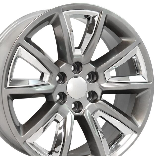 22" Replica Wheel CV73B Fits Chevrolet Tahoe Rim 22x9 Hyper w/Chrome Wheel