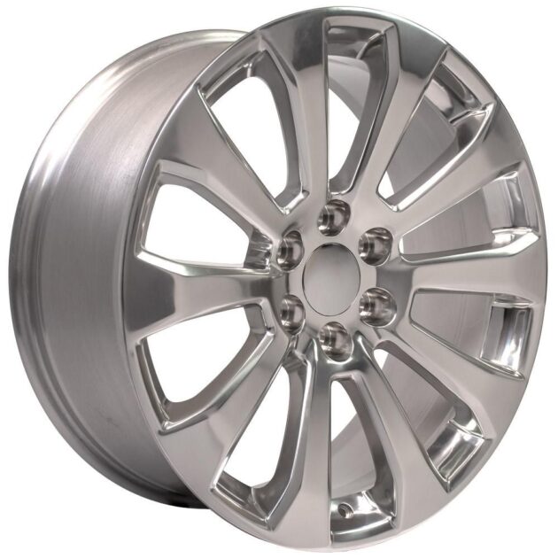 22" Replica Wheel CV95 Fits Chevrolet Silverado Rim 22x9 Polished Wheel