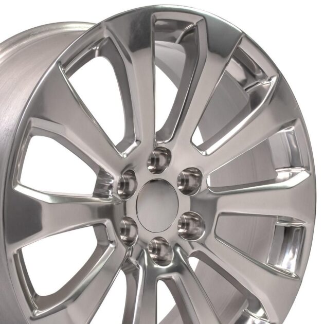 22" Replica Wheel CV95 Fits Chevrolet Silverado Rim 22x9 Polished Wheel