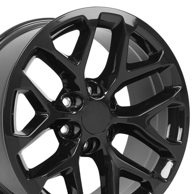 20" Replica Wheel CV98B Fits Chevy Silverado Rim 20x9 Black Wheel