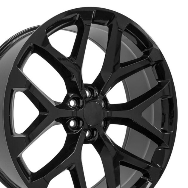 26" Replica Wheel CV98B Fits Chevy Silverado 26x10 Black Wheel