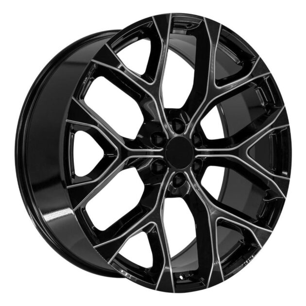 26" Replica Wheel CV98B Fits Chevy Silverado 26x10 Black Milled Wheel