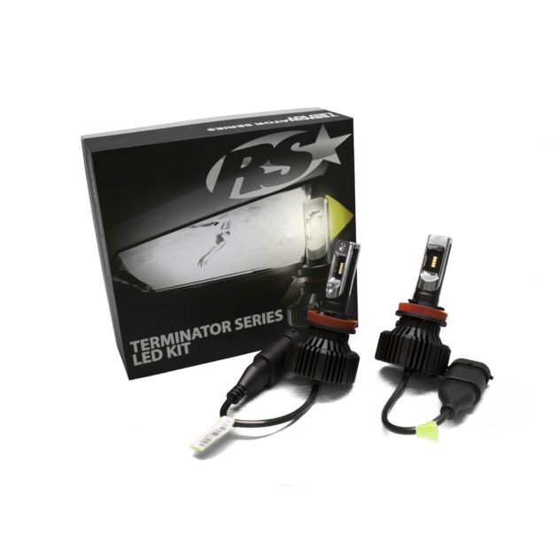 Terminator Series H1 Fan-less LED Conversion Headlight Kit with Pin Point Projection Optical Aims and Shallow Mount Design