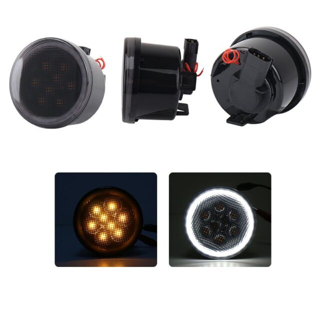 Turn Signal Amber LED Light Kit with White DRL HALO fits 06-17 JEEP Wrangler JK Race Sport Lighting