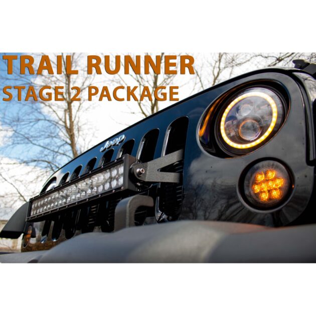Stage 2 Trail Runner LED Lighting Combo Package fits 2007-2017 Jeep Wrangler JK Race Sport Lighting