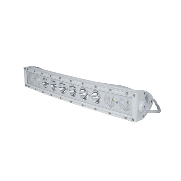 New - 22inch Single Row Marine Grade Wrap Around White Shell Light Bar with 100-Watt 10  x 10W High Intensity OSRAM LEDs