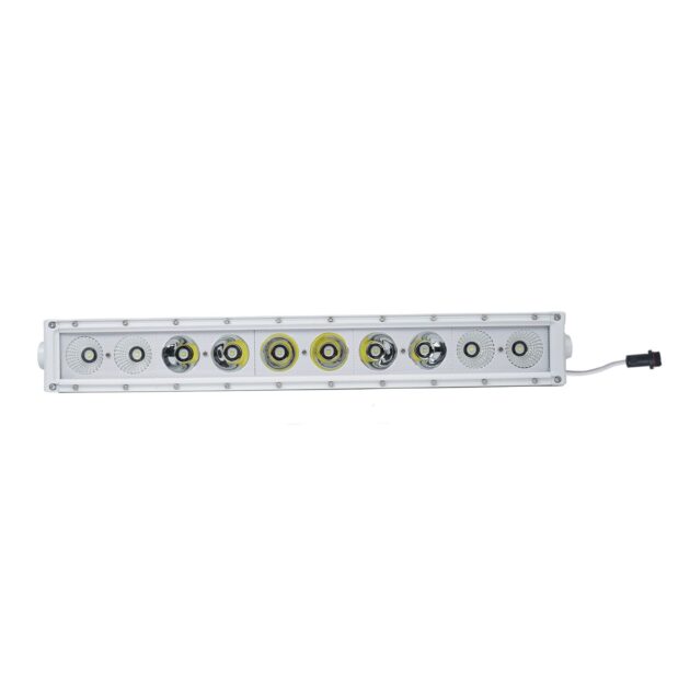 New - 22inch Single Row Marine Grade Wrap Around White Shell Light Bar with 100-Watt 10  x 10W High Intensity OSRAM LEDs