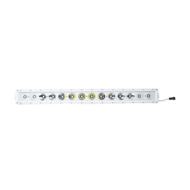 New - 30inch Single Row Marine Grade Wrap Around White Shell Light Bar with 140-Watt 14  x 10W High Intensity OSRAM LEDs