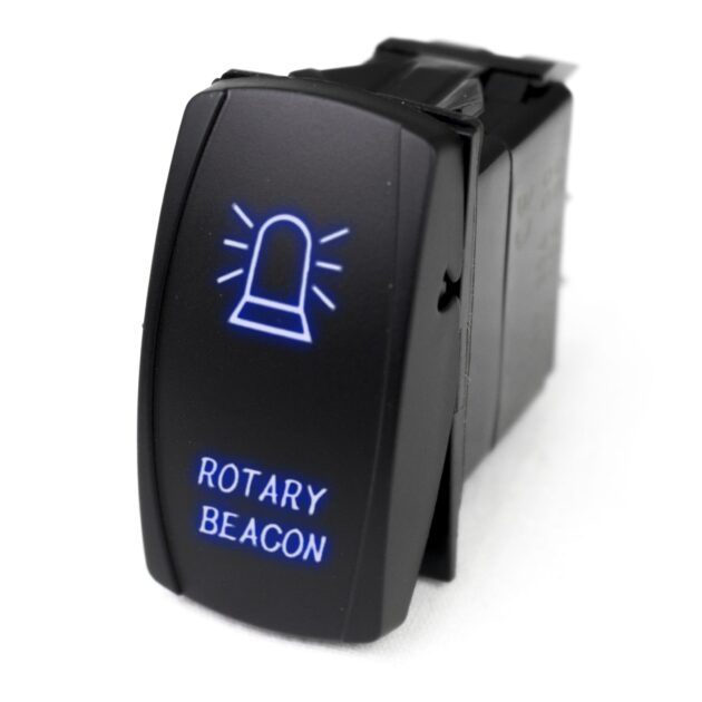 Marine Sport LED Rocker Switch w/ Blue LED Radiance (Rotary Beacon)