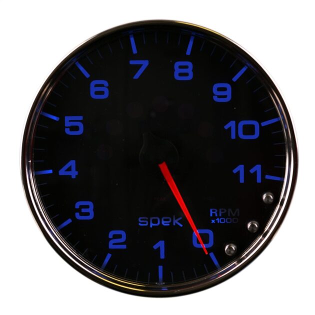 5 in. IN-DASH TACHOMETER, 0-11,000 RPM, SPEK-PRO, BLACK/CHROME