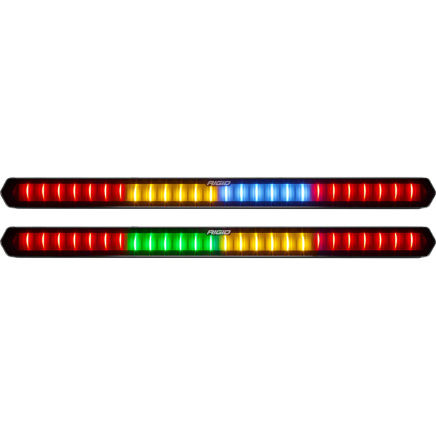 RIGID 28 inch Rear Facing LED Chase Bar with 27 Pre-Programmed Modes And 5 Colors, Black Housing, Race Compliant For Series Requiring Strobing Blue, Amber, Green And Red, Surface Mounts Included