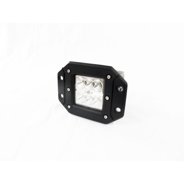 BLACK SHELL - Flush Mountable 18Watt 6-LED High-Powered 3x3 LED Spot Light with White L.E.D.