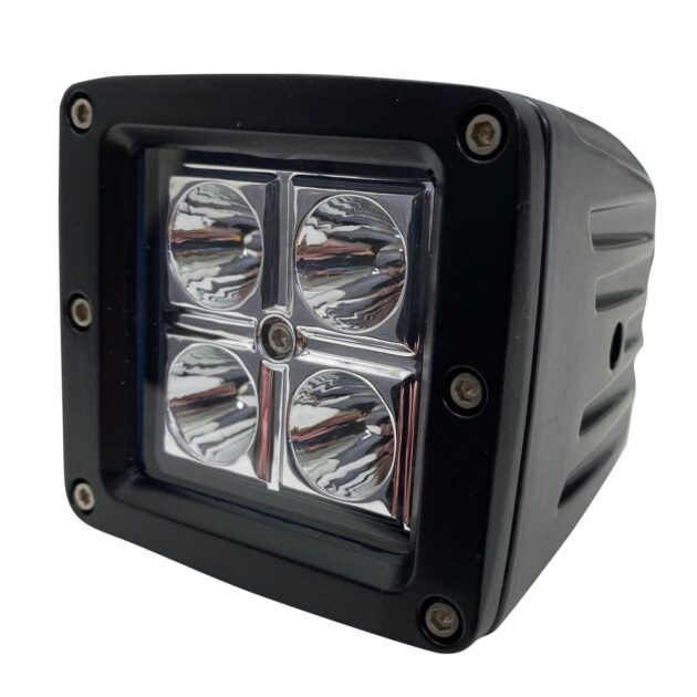 Street Series 3x3in 16W 4-LED Auxiliary Cube Spot Light w/ Amber Optional Cover