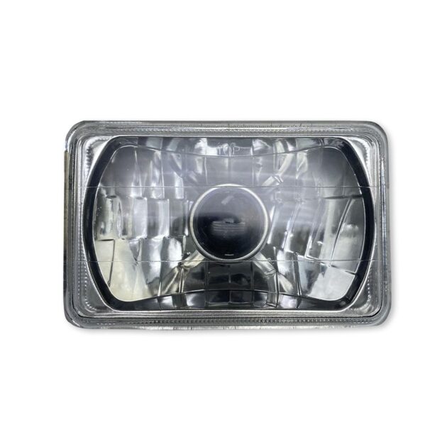 RS-4X6PDC - 4x6in Rectangle Diamond Cut Lens with Domed Center Projector Aim holds H4 Bulb