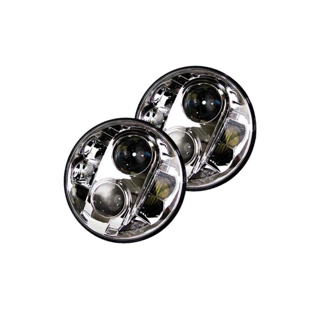 RS-7LED8X10HL - (1) 7in LED Conversion Lens 8x10W - Plug-&-Play H4H/L & H13H/L Adapter (Chrome)