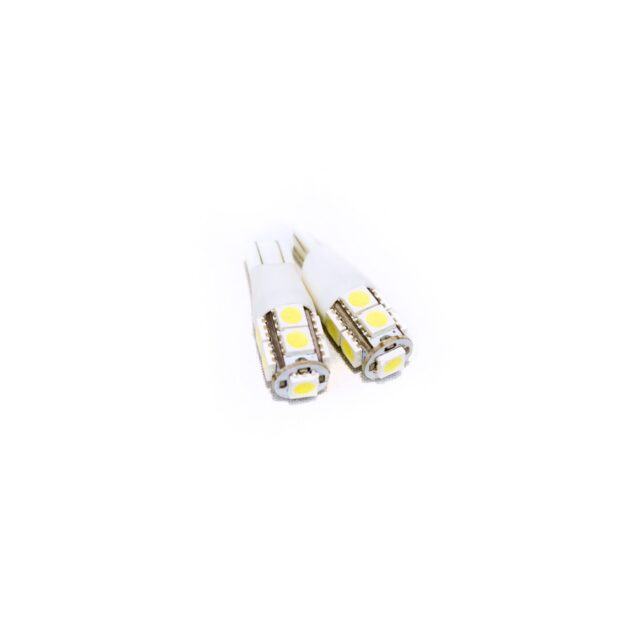 T15 5050 LED 9 Chip Bulbs (White) (Pair)