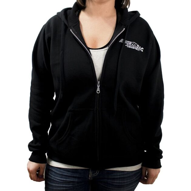 RS092BS - Ladies' Race Sport Heavy Blend Full-Zip Hooded Sweatshirt (Black) (S)