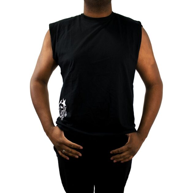 RS198B4XL - Men's Race Sport Lighting Sleeveless Shirt (Black) (4XL)