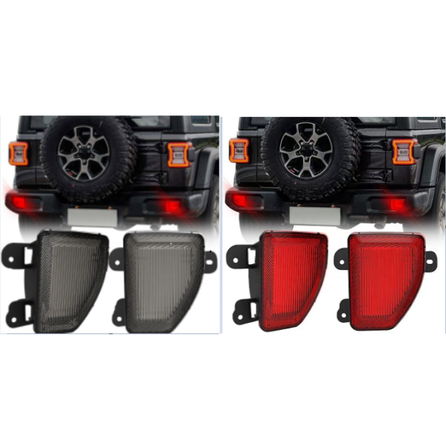2018+ Jeep Gladiator Back Bumper Backup Smoked LED Tail Light Direct Fit Upgrade Race Sport Lighting