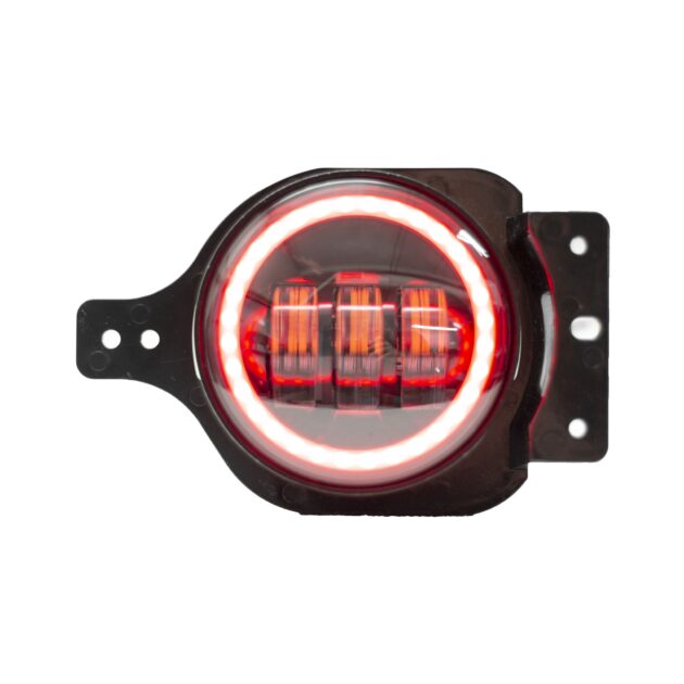 2018+ JEEP JL Fog Blacked Out Bluetooth RGB HALO Control 30-Watt 4in fog light for JL with DRL White Function and custom brackets