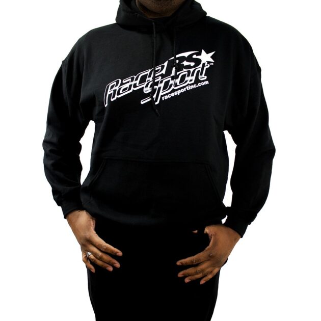 RS342BM - Men's Race Sport Heavy Blend Hooded Sweatshirt (Black) (M)