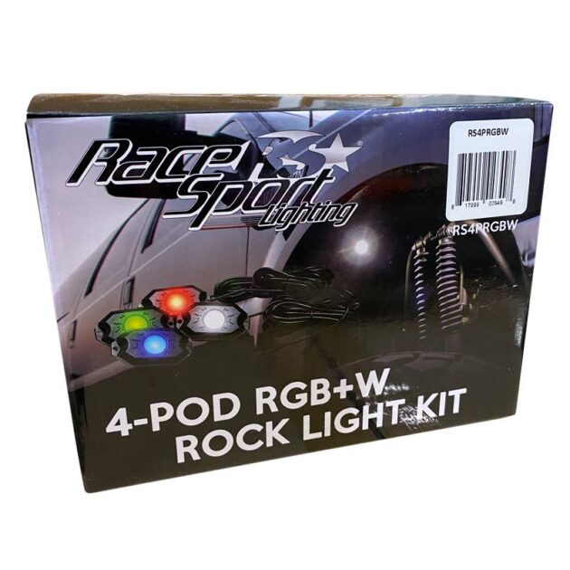 4-POD RGBW Hi-Power Rock Light Complete Kit with Bluetooth APP controls in Retail Box