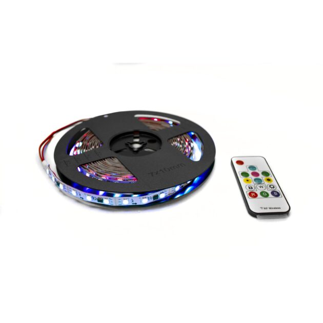 NEW - 16.4ft 5-Meter 5050 RGB Chasing Function Strip Lighting and Controller - IP65 Rated with No EPOXY