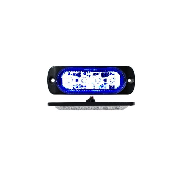 4-LED Ultra Slim Flush Mount 19-Flash Pattern Marker Strobe Light (Blue)