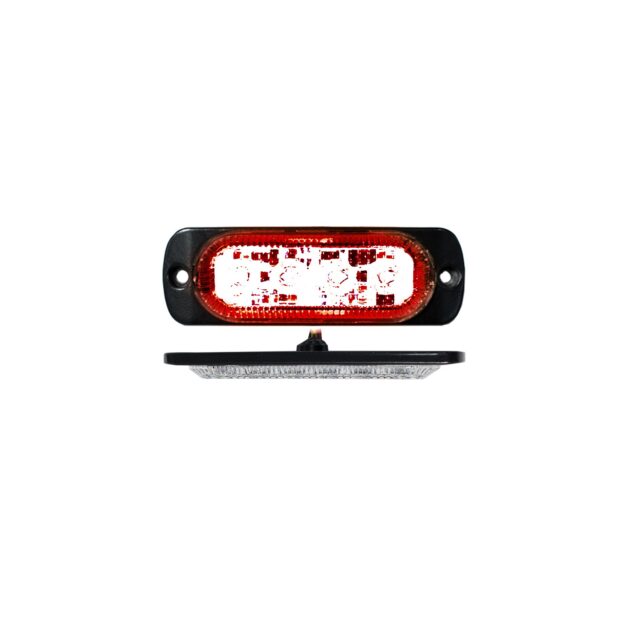 4-LED Ultra Slim Flush Mount 19-Flash Pattern Marker Strobe Light (Red)