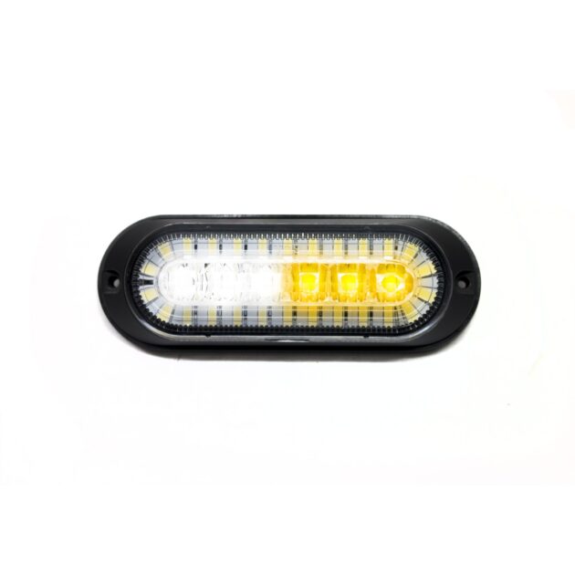 NEW - Dual Function Ultra Thin Flush Mount Amber Flasher Strobe with White LED DRL function - SAE Certified J595 and J2087