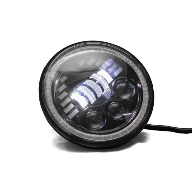 RS8061WA-S - (1) 7in 60W LED Sealed Beam Conversion w/ White DRL, Amber Sequential Signal