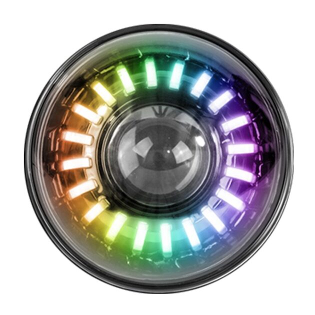RS990RGB-S - (1) 7in LED Conversion Lens w/ Bluetooth RGB - Plug-&-Play H4H/L (Black)