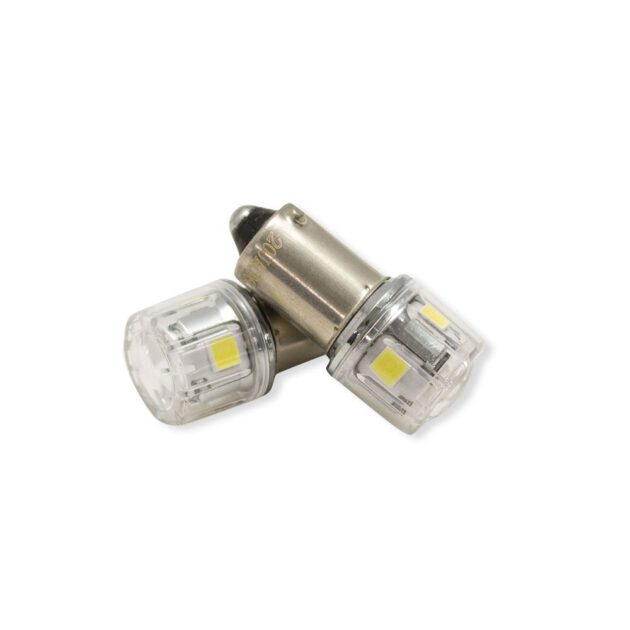 BA9S OEM size LED Replacement Bulbs with New 3030 diode technology and corrosion proof cover - AMBER LED PNP Series