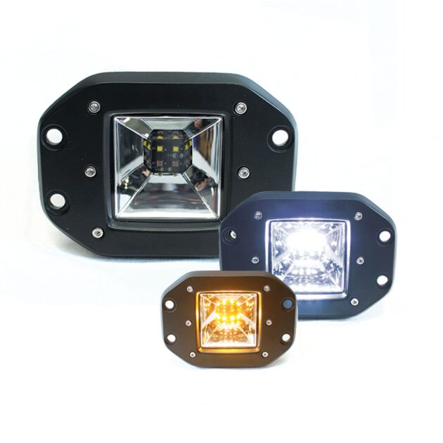 Race Sport? Lighting 2-Function LED Flush Mount style Forward light - White/Amber - White Hi-Power Fog / Amber Turn Signal