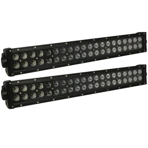 07-17 4WD Jeep JK Wrangler Grille (2) 120w Dual Row in BLACKED OUT? Series LED LIGHT BAR with mounting bracket and Wire Harness