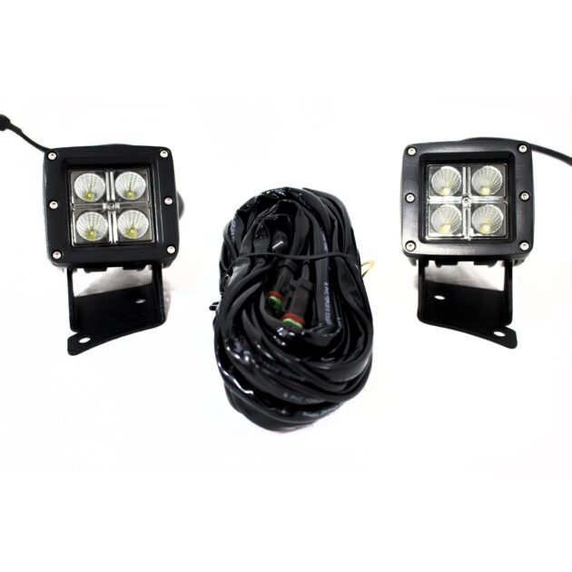 2 x 12W  Square Cube Light + L10 Jeep JK 07-17 Bracket