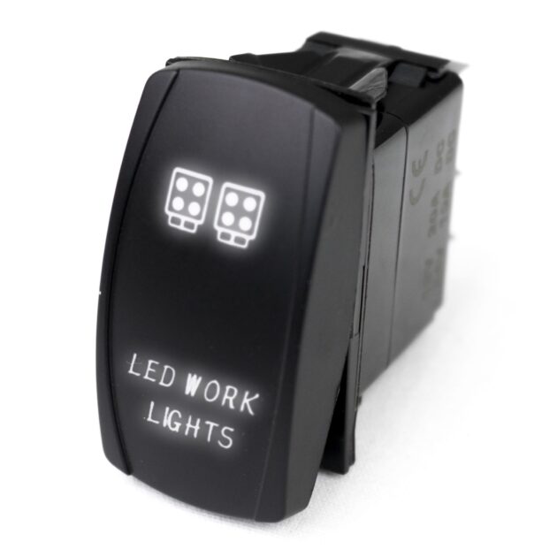 LED Rocker Switch w/ White LED Radiance (LED Work Lights)