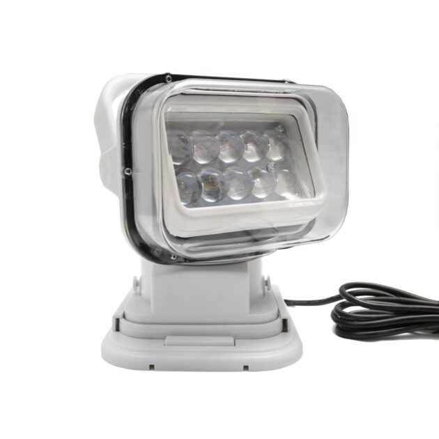 Motorized 50W LED Spot Light w/ Remote 360 degree / 120 vertical Swivel Functionality (White)