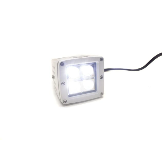 WHITE- Street Series 3x3 4-LED Cube Spot Lights Boxed in Pair (Pair) 32-Watts Total & 2800 LUX