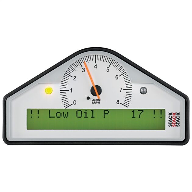 RACE DISPLAY, PRE-CONFIGURED, WHITE, 0-8K RPM (PSI, DEG. C, MPH)