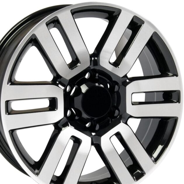 20" Replica Wheel TY10 Fits Toyota 4Runner Rim 20x7 Black Mach'd Wheel