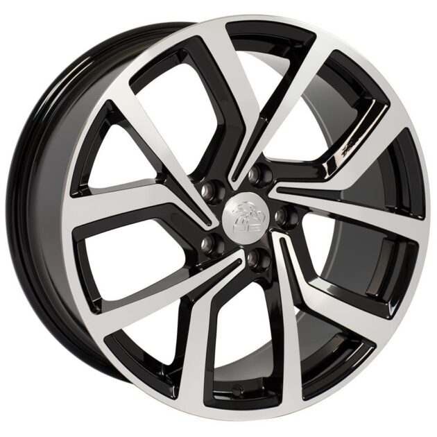 18" Replica Wheel VW28 Fits Volkswagen GTI Rim 18x8 Black Mach'd Wheel ET42