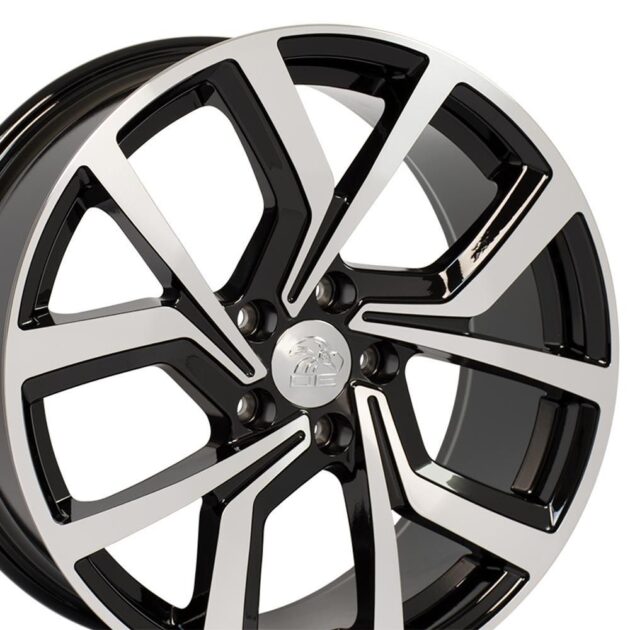 18" Replica Wheel VW28 Fits Volkswagen GTI Rim 18x8 Black Mach'd Wheel ET42