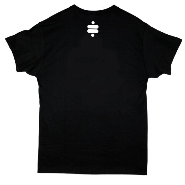 (M) T-shirt - Black with White Ridetech Icon, Medium.