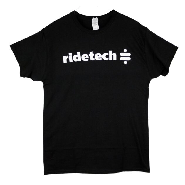 (2X) T-shirt - Black with White Ridetech Icon, 2XL.
